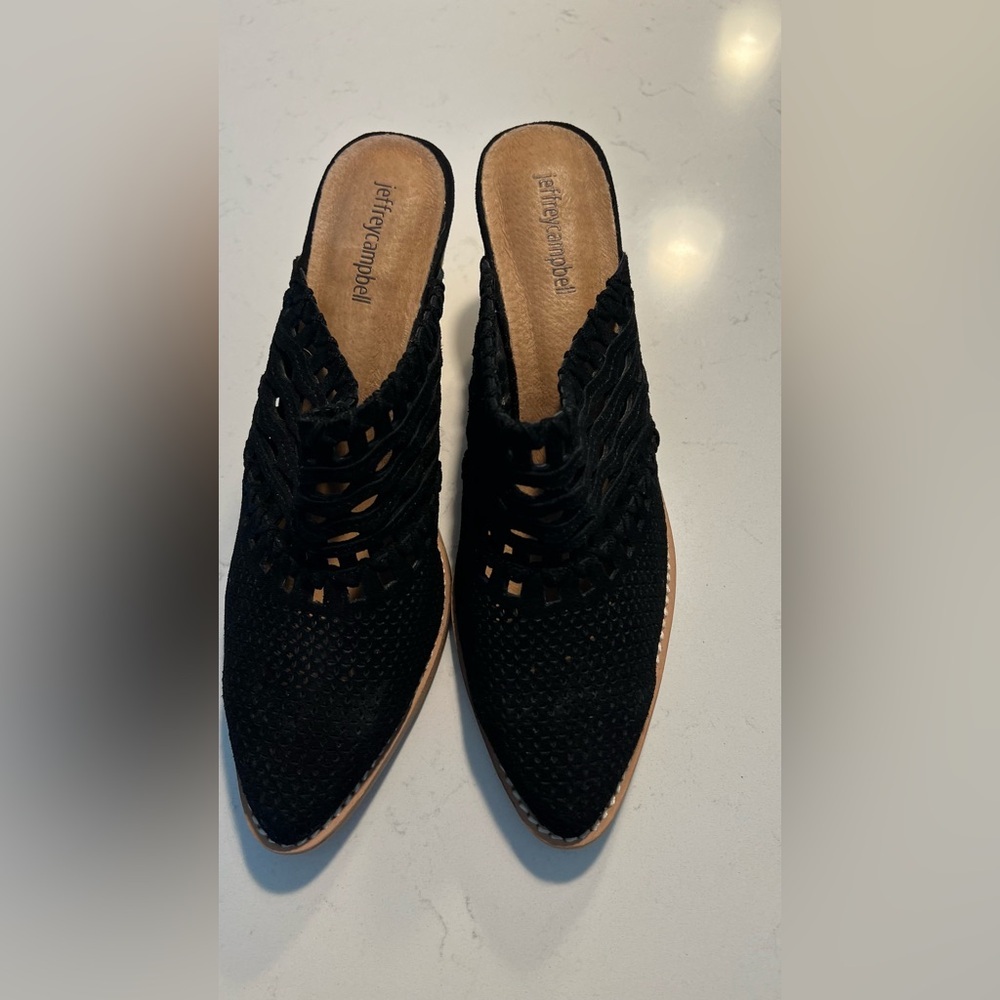 Jeffrey Campbell Black Favela Woven Mule size 9.5